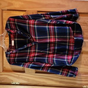 Half-Buttoned Flannel Top